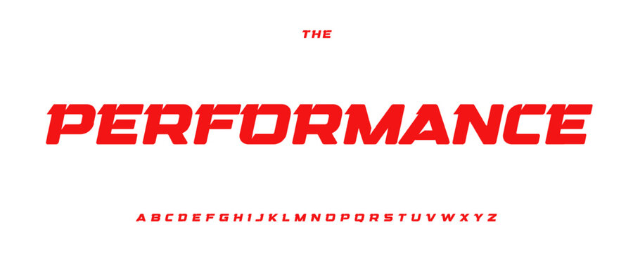 Garage service font, bold italic letters, dynamic alphabet for car racing logo and headline, automotive typography, sport game design. Vector typographic design.