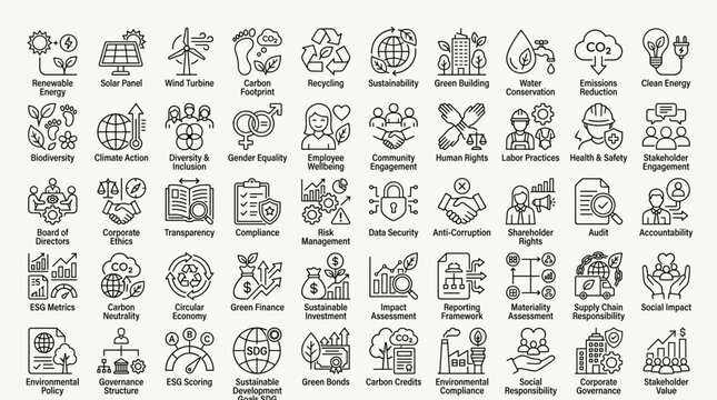 ESG Report set of icons