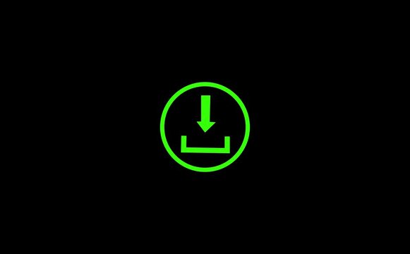 Outline cloud Download from the cloud icon. Downloading symbol animation background.