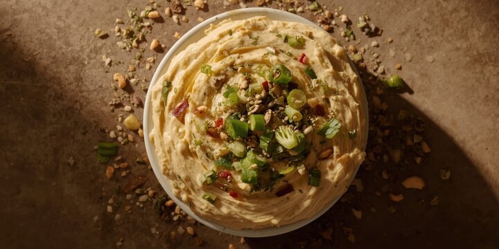 Zesty vegan cashew spread accented with crisp scallions and flavorful herbs