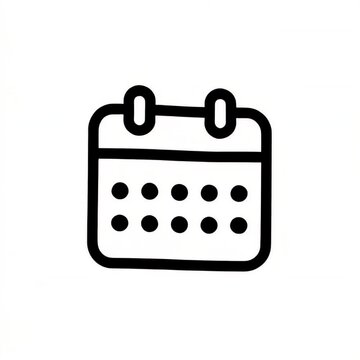Simple calendar icon on white background.