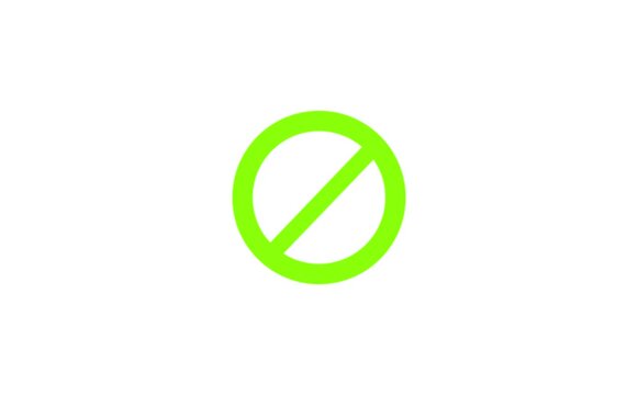 green sign stop, cross, x, ban, cancel, prohibited icon animation on white background.