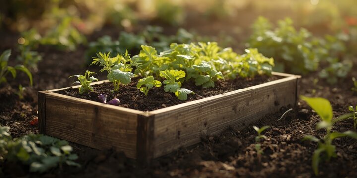 High raised soil bed designed for home vegetable cultivation