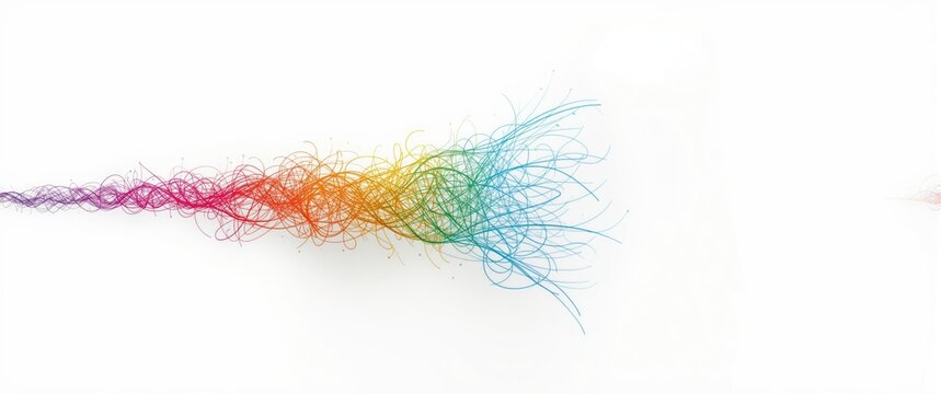 Whimsical lined doodles creating a vibrant color spectrum effect