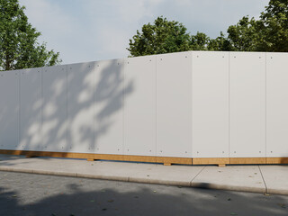 Realistic Blank White Hoarding for Advertising Mockup on Roadside 3D Render © impro-studio