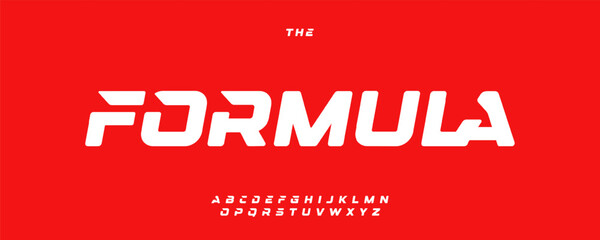 Naklejka premium Speed Race Font, Bold Italic Letters, Modern Dynamic Alphabet for Car Racing Logo Text Title Headline, Speedy Automotive Typography, Action Sport Game Design. Vector Typographic Design.