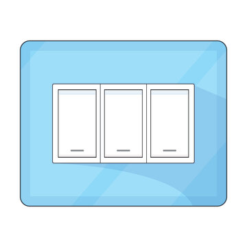 Blue Triple Light Switch Panel illustration cartoon cute