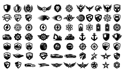 Fototapeta premium Monochrome Automotive Industry Emblem Grid Vector Editorial Illustration
