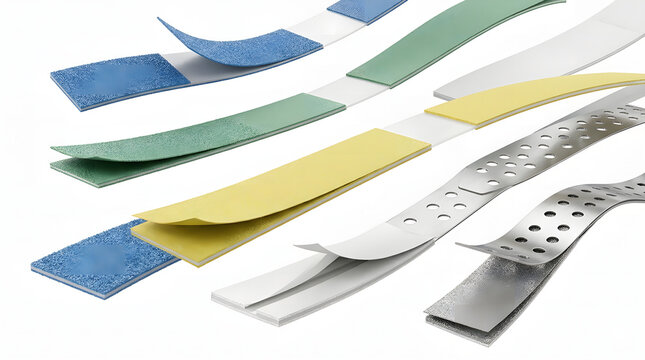 Highly Detailed 3D Render of Interproximal Polishing Strips, Suitable for Science Education, Isolated on a White Background