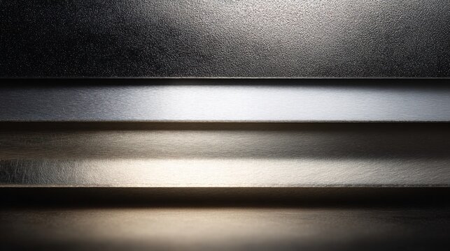 crc. Metal surfaces from rough to mirror polish, reflecting soft light gradient. safety posters, maintenance manuals, designed for industrial assembly lines and welding operations, used by engineers.