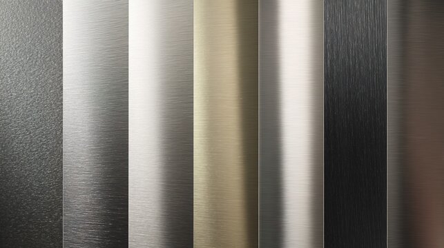 crc. Metal surfaces from rough to mirror polish, reflecting soft light gradient. safety posters, maintenance manuals, designed for industrial assembly lines and welding operations, used by engineers.