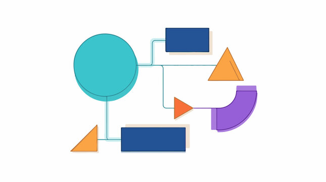 A colorful abstract diagram with shapes and lines