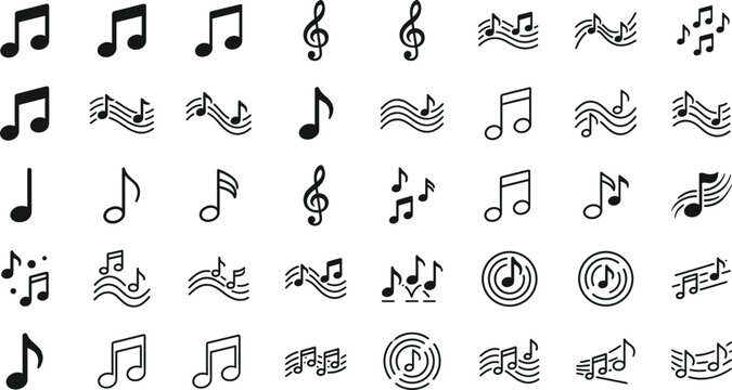 music notes set