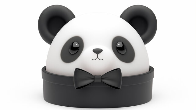 Panda bear head isolated on white background