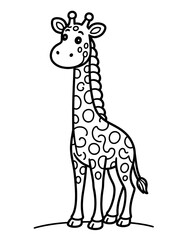 Fototapeta premium Cute Giraffe Coloring Page for children