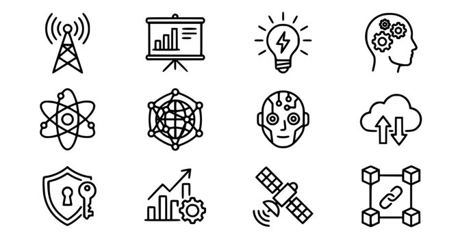 User interface line icons set for mobile app homepage navigation and website dashboard menu UI vector