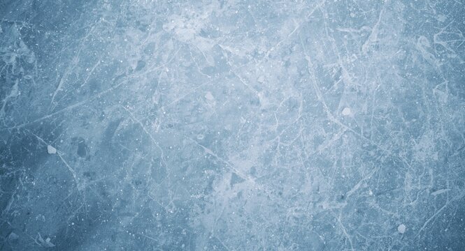 Textured ice surface with skating and hockey marks featuring copy space