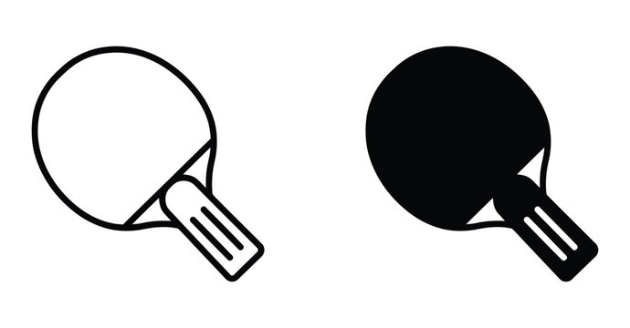 Table Tennis Icon: Paddle and Ball. Ping pong icons for graphic design, logo, Web site, social media, UI, mobile app, vector illustration. 