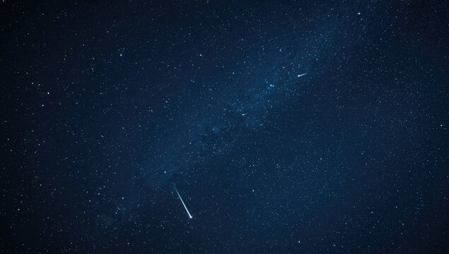 Stars and meteorites creating an enchanting night sky spectacle