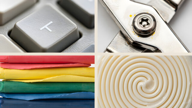 Calculator tool colorful paper and swirl cream collection