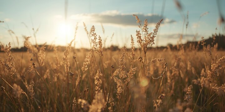 Roadside poa grass meadows exhibiting reliable yearly flowering phases
