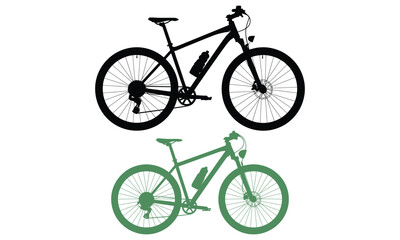 Fototapeta premium Mountain bicycle icon set isolated on white background for cycling and transport concept