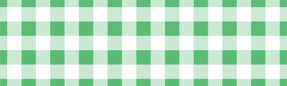 Green Gingham Seamless Pattern &ndash; Classic Tablecloth Plaid Background, Pastel Emerald Tartan Checkered Pattern Vector, Traditional Picnic Checked Texture for Fabric Print and Wrapping Paper
