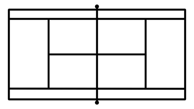 Minimalist Tennis Court Design Animation Loop for Sports Content.