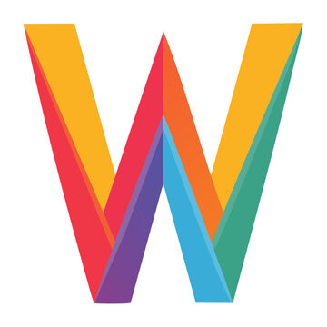 Abstract geometric vector shape with rainbow colors