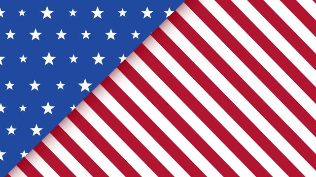 american flag animation background illustration for 4th of july