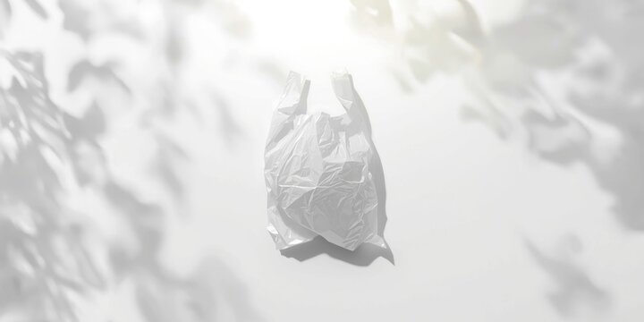 Isolated polyethylene plastic bag used for groceries