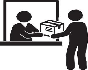 Hospital pharmacy pickup counter Silhouette icon © Sadman