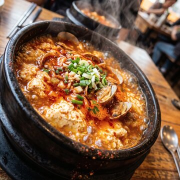 시원하고 칼칼한 국물의 바지락 순두부찌개