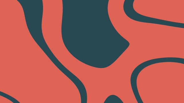 Abstract animated background with flowing organic blobs and wavy lines in coral and dark teal. Ideal for motion graphics, intros, overlays, presentations, and social media.