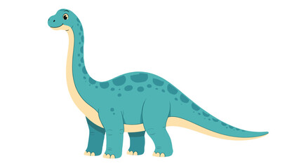 Cute cartoon sauropod dinosaur in flat vector style © Alan