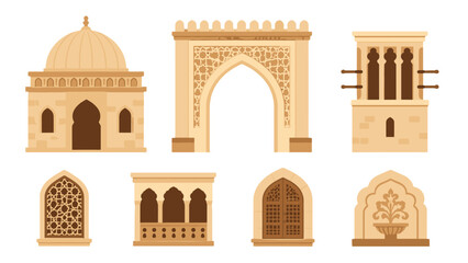 Traditional architectural elements set with arches, windows, and dome © Alan