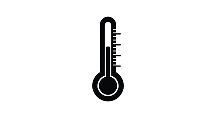 Naklejka premium Thermometer Icon In Black Silhouette temperature heat