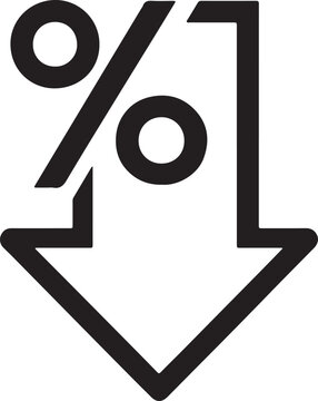 Percentage Decrease Down Arrow Icon