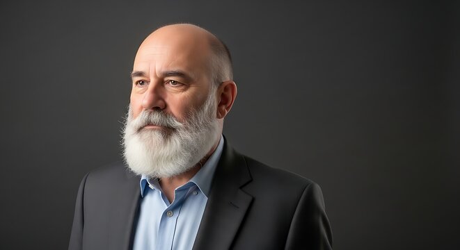 Mature businessman, senior executive, balding man, professional portrait