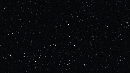 Shining Stars on Black Background Seamless Night Sky Pattern with Sparkling Glitter © designboundary