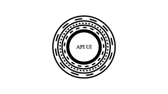 Futuristic Sci-Fi HUD Circle UI Element with API UI Text, Digital Interface Graphic for Technology, Cyberpunk, and Gaming Backgroundhud, api ui, sci-fi, futuristic, interface, circle,
