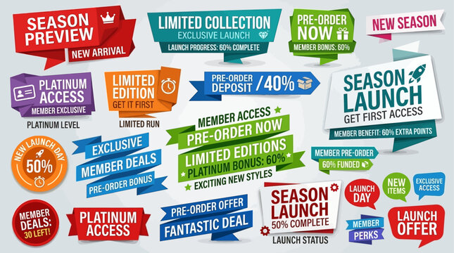 A Collection of Vibrant Marketing Sale and Promotion Banners Featuring Special Offers, Limited Editions, and Seasonal Launches for Retail and E-commerce