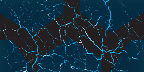 A stunning abstract black marble texture featuring glowing electric blue cracks and natural stone patterns. This luxurious dark background creates a futuristic and elegant atmosphere, perfect for prem © Abd. kholik