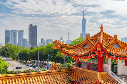 Scenic roof of the Thean Hou Temple, Kuala Lumpur, Malaysia