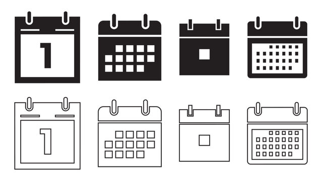 Calendar icon vector representing dates events and scheduling for planning.