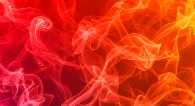 Abstract red and orange flowing liquid texture background isolated on transparent background