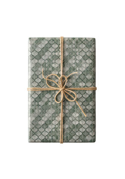 Elegant floral gift wrap with twine bow