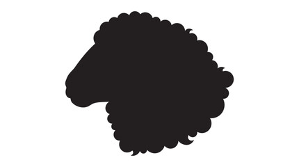 Lion head profile black silhouette against white background © Md