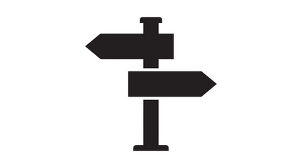 Directional signpost with multiple arrows black silhouette © Md