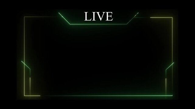 live streaming neon text frame animation box frame neon frame live streaming game live Stream overlay animation for live streaming video,, 